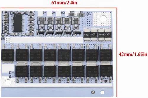 Vista 4 de Create idea 2 unids 3S BMS 100A 3.7 V Li-ion batería equilibrio placa de circuito módulo de placa de carga de batería placa de protección de batería