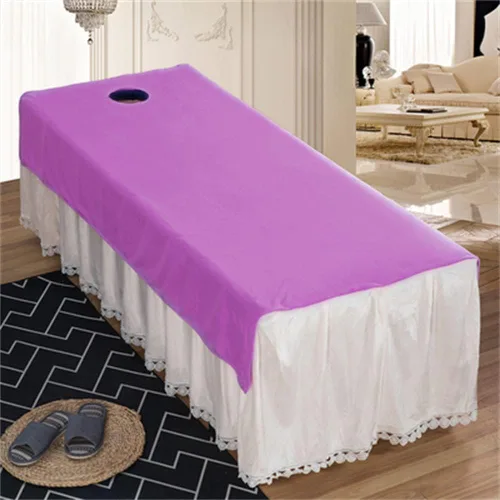 Vista 10 de Darley Funda de sábanas de belleza suave con agujero facial, funda de sábana de masaje reutilizable, sábanas de centro de spa, color sólido