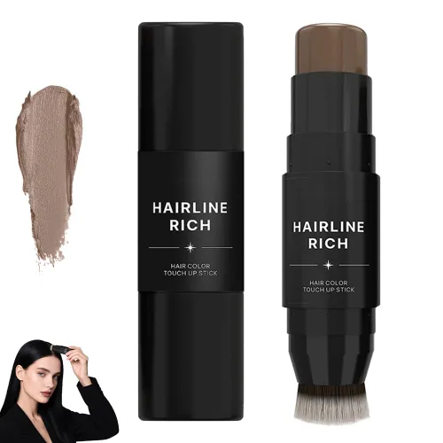 Vista 10 de Barra de retoque de raíz de doble extremo, corrector instantáneo de puntos calvos para cobertura de raíces del cabello, 2 en 1, impermeable, #01