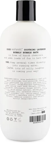 Vista 8 de Zoey Naturals - Baño de burbujas calmante de lavanda para niños y bebés, jabón hidratante sin lágrimas para niños pequeños con aloe y aceite