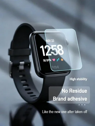 Vista 7 de iDaPro Protector de pantalla para Fitbit Versa Lite Edition/Fitbit Versa Smart Watch [4 unidades] Vidrio templado, antiarañazos, sin burbujas, fácil