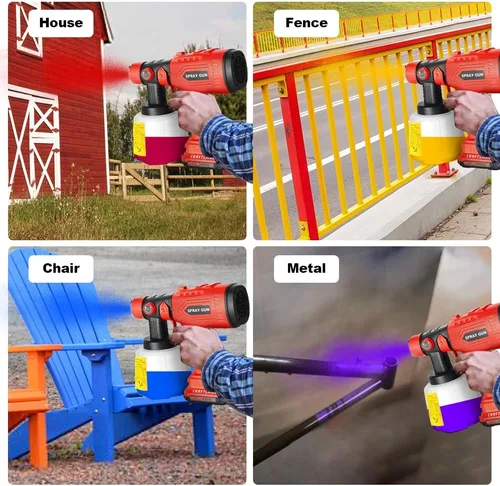 Vista 8 de Pulverizador de pintura inalámbrico compatible con batería Craftsman de 20 V (solo herramienta) pistola de pintura HVLP de 200 W, 3 patrones