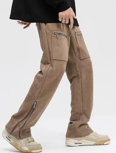 Vista 10 de Pantalones deportivos de gamuza sintética para mujer, pantalones de baile acampanados para hombre