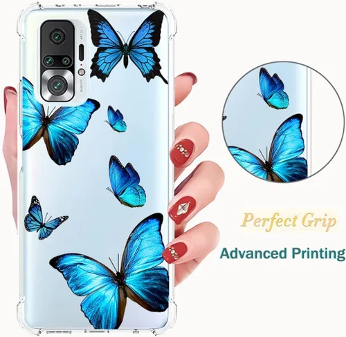 Vista 5 de Funda para Redmi Note 10 (4G)/para Redmi Note 10S M2101K7BG Funda transparente para niñas mujeres, TPU suave a prueba de golpes Funda protectora