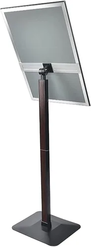 Vista 4 de GRFIT Soporte de letrero para menú y anuncio, soporte de pedestal ajustable, resistente, soporte de piso, soporte de cartel de aluminio, marco