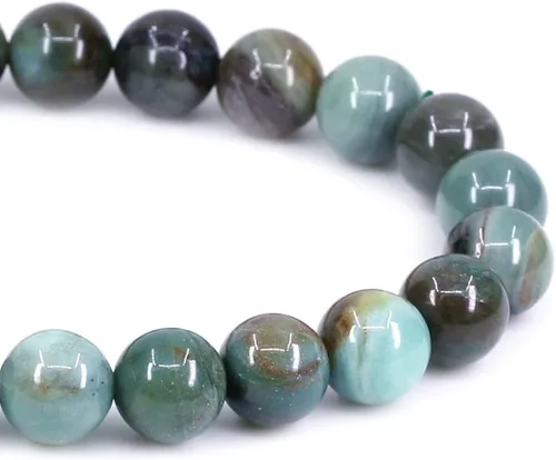 Vista 99 de Amandastone Pulsera elástica de cuentas redondas de 0.315 in con piedras preciosas naturales de 7 pulgadas