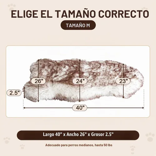 Vista 4 de Alfombra de piel sintética para perro, tamaño mediano, espuma gruesa