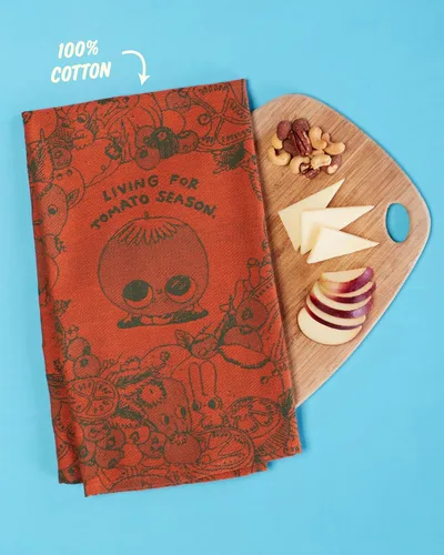 Vista 4 de Blue Q Toalla de cocina divertida - Toallas de cocina tejidas de jacquard - Temporada de tomate