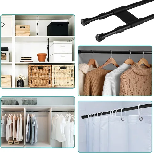 Vista 5 de Zubebe 4 piezas Barra doble para refrigerador de RV ajustable con resorte de tensión Barras para refrigerador de RV Accesorios para refrigerador