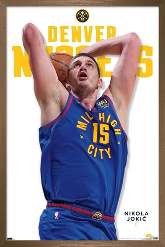 Vista 15 de Trends International NBA Denver Nuggets - Póster de pared Nikola Jokic Feature Series 23, 22.4 pulgadas de largo x 14.7 W, versión enmarcada