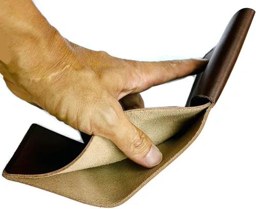 Vista 7 de costumebase WALTER MITTY WALLET secret life cuero genuino hecho a mano marrón, Marrón