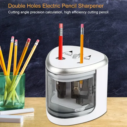 Vista 2 de Sacapuntas eléctrico para lápices de colores, sacapuntas eléctrico, adecuado para todos los lápices, lápices de colores, crayones de cera
