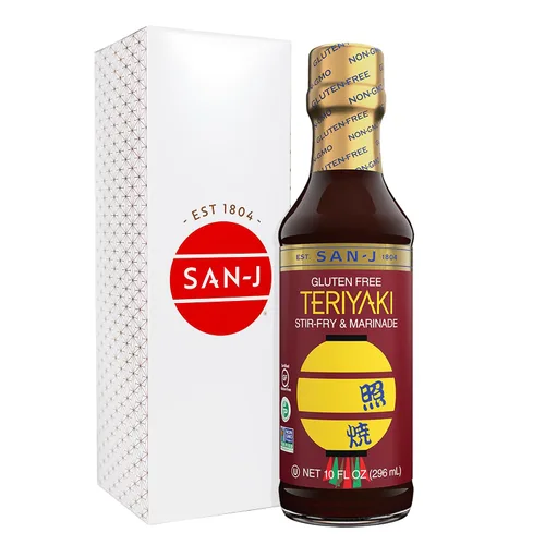 Vista 14 de San-J - Paquete variado Spice of Life - Teriyaki, salsa de naranja, szechuan, maní tailandés - Salsas de cocina sin gluten - Sin OGM - Botellas