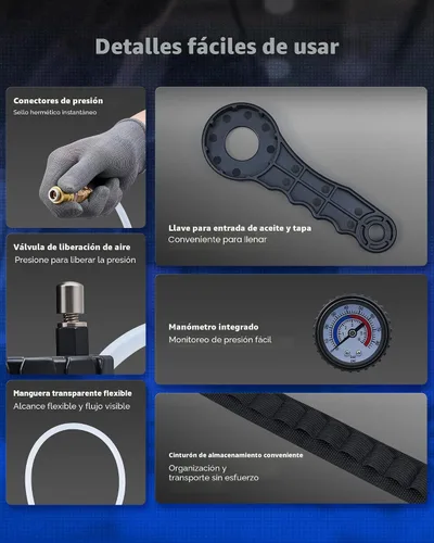 Vista 6 de Bomba de Líquido de Transmisión Orion Motor Tech, Bomba de Llenado de Transmisión de 3L con 12 Adaptadores de Aluminio ATF, Bomba Manual