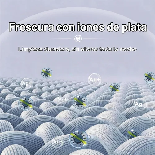 Vista 3 de SONORO KATE Juego de sábanas con infusión de plata, 100% algodón con tecnología de autolimpieza, 600 hilos, transpirables, hipoalergénicas, 3 veces
