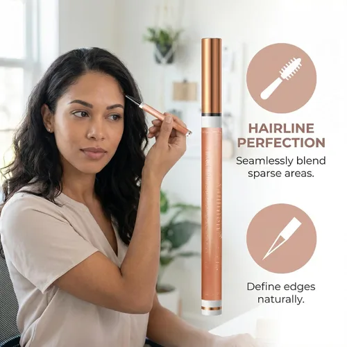 Vista 2 de Yulinlon Lápiz de cejas de 4 puntas, 6 colores, resistente al agua, de larga duración, herramienta de maquillaje profesional (1# marrón claro)