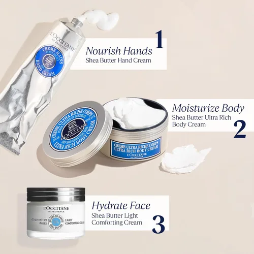Vista 6 de L'OCCITANE Crema facial reconfortante ligera de karité, 1.7 fl oz: no comedogénico, hidratante ligero, calma la piel apretada, hidratante