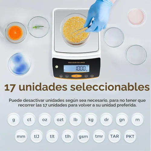Vista 3 de Bonvoisin Báscula de laboratorio: 176.37 oz x 0.00 oz, báscula digital recargable con interfaz RS232, precisión de 0.00 oz