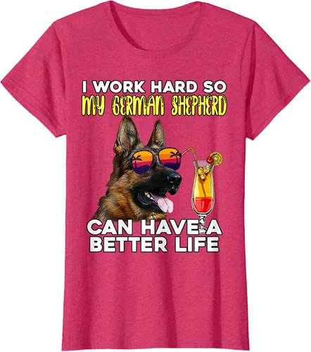 Vista 9 de Camiseta I Work Hard So My German Shepherd Can Have A Better Life Negro