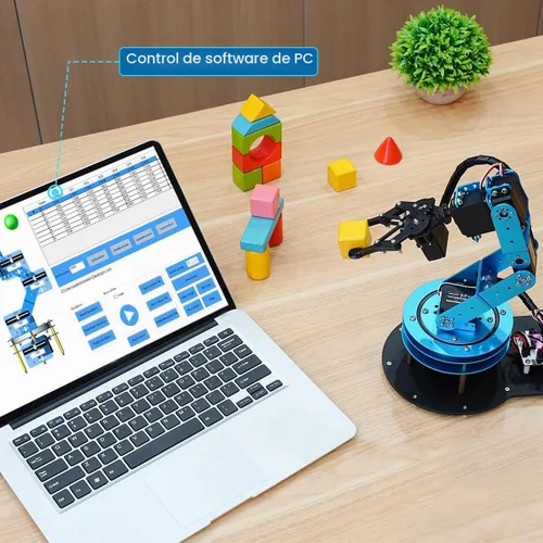 Vista 2 de LewanSoul Kit de brazo robótico 6DOF brazo de robot de programación con 5 servo, mango, garra mecánica y más, control de aplicación de software