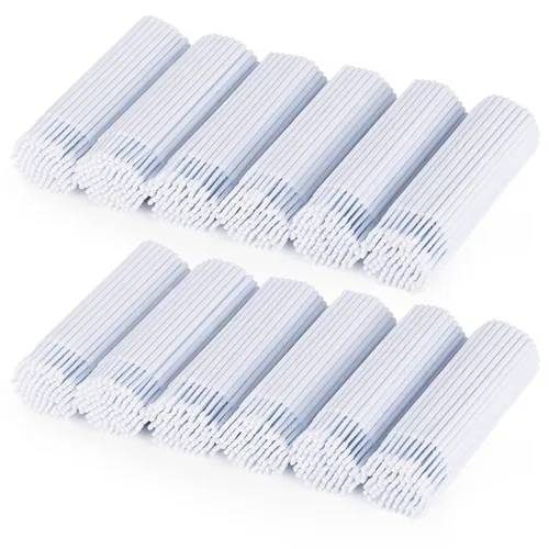 Vista 10 de Tbestmax 1200 piezas de cepillo micro aplicador, micro hisopos, varitas desechables para pestañas de pestañas para extensión de pestañas, 6