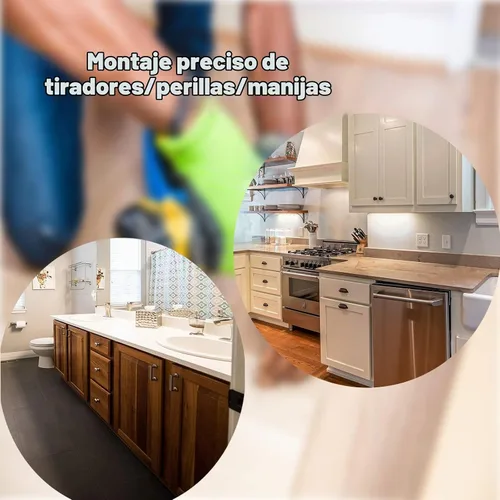 Vista 8 de Plantilla de hardware de gabinete, plantilla de mango de gabinete ajustable de metal con orificio de plantilla de perforación de Φ5mm y Φ4mm