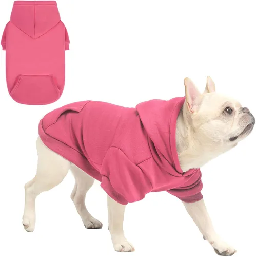 Vista 34 de SCENEREAL Sudaderas con capucha de seguridad para perros de tamaño pequeño, mediano y grande, ropa de felpa cepillada con gorro, abrigo de algodón