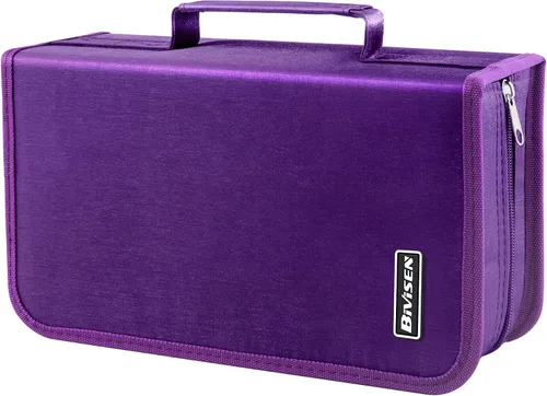 Vista 7 de Carpeta de almacenamiento portátil para CD/DVD con asa, capacidad Soporte de almacenamiento multimedia, cartera de CD y folleto de discos