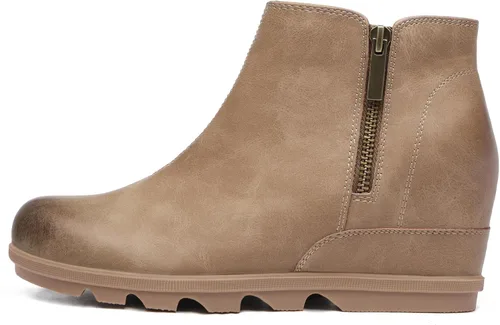Vista 2 de Athlefit Women's Wedge Ankle Boots Fashion Side Zipper Hidden Leather Wedge Booties