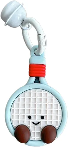 Vista 22 de Yatchen Bonita funda de silicona para AirTag 2021 Finder Fun 3D Cartoon Animal Anti Scratch Llavero Tracker Protector Bluetooth (Béisbol, 1 unidad)