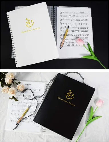 Vista 6 de Archivo de partituras de música, carpeta de almacenamiento de papel, carpeta de espectro de cambio creativo A4, tamaño carta, carpeta de partituras