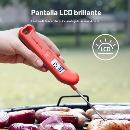 Vista 4 de Termómetro profesional de carne digital, precisión certificada NIST de ± 0.5 ℉, termómetro de lectura instantánea para cocinar a la parrilla