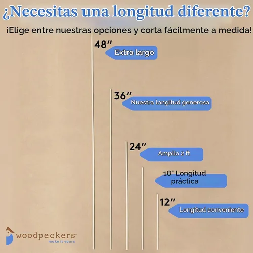 Vista 7 de Varilla cuadrada de madera para manualidades, 1/4 pulgadas x 12 unidades, 10 palos de madera para manualidades, adornos de madera y fabricación