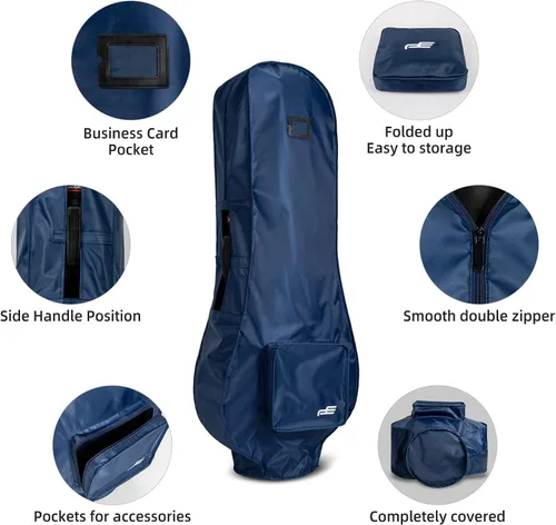 Vista 4 de Funda impermeable de PVC 300D para bolsa de golf, bolsa de golf, duradera, ligera y fácil de maniobrar