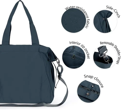 Vista 4 de ASLABCREW Bolsa de mano para mujer, 18L con cincha lateral con correa ajustablebolsa de mano extra, bolsa de hombro ligera