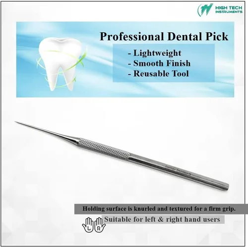 Vista 5 de Herramienta de cuidado dental para eliminar la placa y el sarro en casa hecha de acero inoxidable con puntas de precisión Diseño de mango moleteado