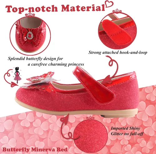 Vista 5 de EIGHT KM EKM7063 - Zapatos de vestir para niñas pequeñas, zapatos planos Mary Jane, zapatos de princesa para boda, zapatos de ballet