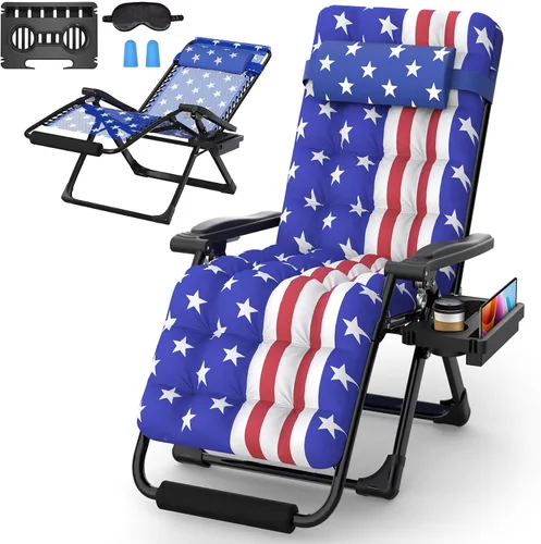 Vista 12 de Suteck Silla de gravedad cero, sillas reclinables de camping, sillón Negro clásico