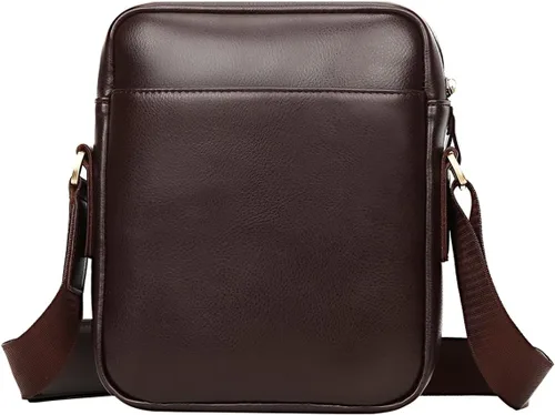 Vista 9 de Leathario Bolso bandolera para hombre, de cuero vegano, bolso de mensajero para el trabajo, negocios, viajes