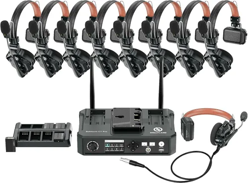Vista 10 de Auriculares inalámbricos estéreo master Hollyland Solidcom C1 Pro ENC dúplex completo de 335m comunicación de equipo con silenciamiento PTT
