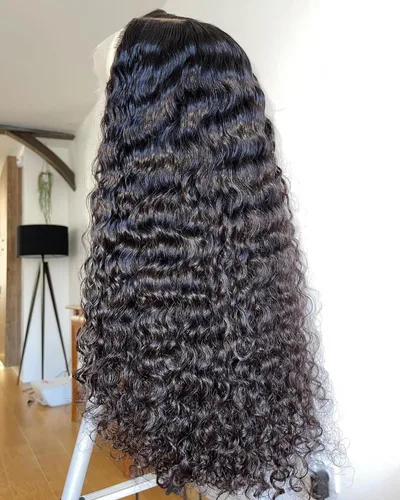 Vista 35 de BEEOS - Peluca frontal encaje HD 13x6 ondas corporales densidad 180% cabello humano nudos decolorados 18 pulgadas