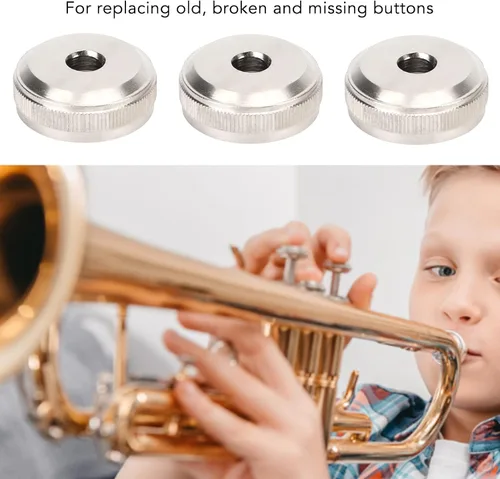 Vista 2 de Válvula de trompeta, 3 piezas de reparación de trompeta de pistón de tornillo de metal para accesorios de repuesto para instrumentos musicales (#2)