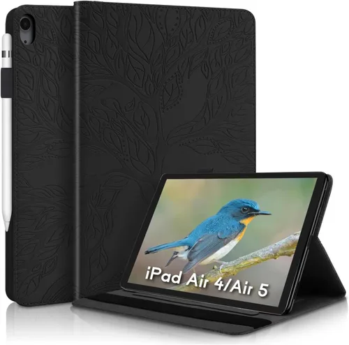 Vista 13 de Funda para tablet iPad Air de 11 pulgadas, diseño de diente de león con soporte para lápiz Apple, cierre magnético y recortes precisos, compatible