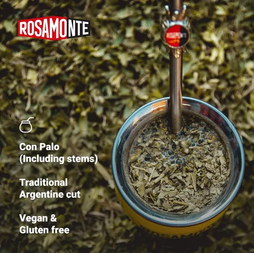 Vista 3 de Rosamonte Yerba Mate- Tradicional con palo (con tallos) 1.1 Lbs (17.64 oz)