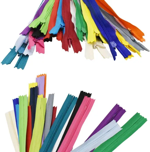 Vista 4 de 40 cremalleras invisibles de nailon para costura a medida, vestidos, faldas, almohadas especiales de manualidades (color mixto/16 pulgadas)