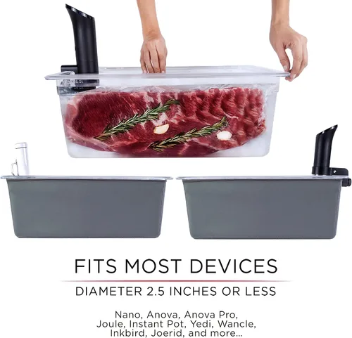 Vista 3 de Väeske Recipiente grande para Sous Vide con tapa y funda aislante Accesorios Sous Vide Compatible con cocinas Anova, Anova Nano, Joule, Instant