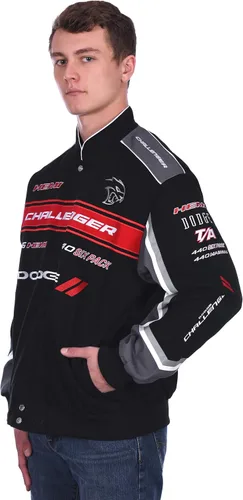 Vista 3 de JH DESIGN GROUP Dodge Challenger - Chaqueta de sarga de algodón bordada para hombre