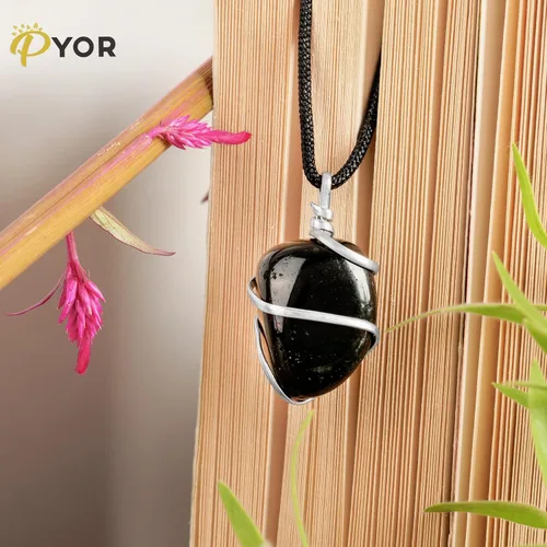 Vista 99 de PYOR Collar con colgante curativo de Reiki de cristal, gemas de buena suerte, prosperidad, riqueza, piedras preciosas naturales, collares de buena