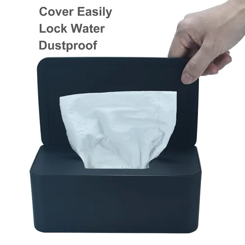 Vista 4 de Dispensador de toallitas para pañales, estuche de toallitas para bebés, soporte para toallitas para bebés (negro) Keeps Diaper Wipes Fresh, Wipe