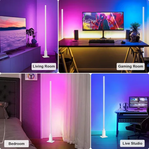Vista 6 de Depuley Lámpara de pie inteligente RGB, lámpara de esquina WiFi que cambia de color compatible con Alexa Mood Light, control de aplicación
